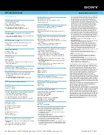 Preview for 2 page of Sony VAIO VPCB11GGX/B Specifications