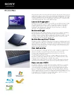 Sony VAIO VPCEG37FML Specifications preview