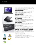 Sony VAIO VPCEG3BFXB Specifications preview