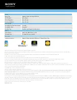 Preview for 3 page of Sony VAIO VPCEH1FGX Specifications