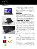 Sony VAIO VPCSA4FGX/BI Specifications preview