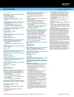 Preview for 2 page of Sony VPCX131KX Specifications