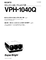 Sony VPH-1040Q Installation Manual preview