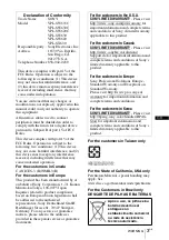Preview for 43 page of Sony VPL-SW620 Quick Reference Manual