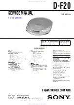 Sony Walkman D-F20 Service Manual preview