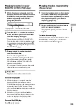 Preview for 23 page of Sony Walkman D-NE820 Operating Instructions Manual