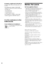 Preview for 2 page of Sony Walkman NW-E10 Operating Instructions Manual