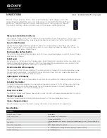 Sony WALKMAN NWZ-E375 Specifications preview