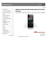 Preview for 1 page of Sony Walkman NWZ-E473 Help Manual