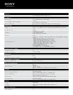 Preview for 2 page of Sony Walkman NWZ-S638FREDWM Specifications