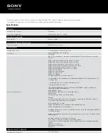 Preview for 2 page of Sony Walkman NWZ-W263 Specifications