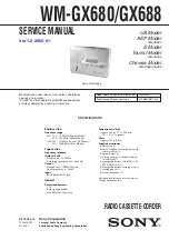 Sony WALKMAN WM-GX680 Service Manual preview