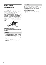 Preview for 2 page of Sony WEGA KLV-15SR3U Operating Instructions Manual