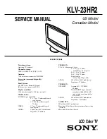 Preview for 2 page of Sony WEGA KLV 23HR2 Service Manual