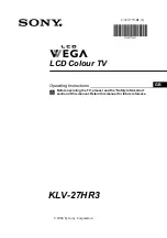 Preview for 1 page of Sony WEGA KLV-27HR3 Operating Instructions Manual