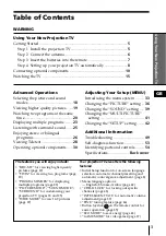 Preview for 3 page of Sony WEGA KP-FX43 Operating Instructions Manual