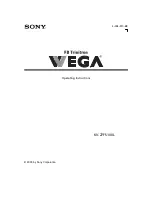 Sony WEGA KV-27FS100L Operating Instructions Manual preview