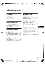 Preview for 3 page of Sony WEGA KV-SA282 Operating Instructions Manual