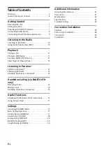 Preview for 4 page of Sony WX-850BT Operating Instructions Manual