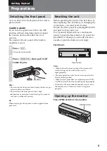 Preview for 9 page of Sony XAV-A1 - Av Center Operating Instructions Manual