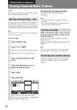 Preview for 42 page of Sony XAV-A1 - Av Center Operating Instructions Manual