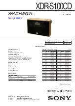 Sony XDR-S100CD Service Manual preview