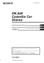 Sony XR-1800 Operating Instructions Manual preview