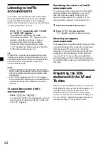 Preview for 12 page of Sony XR-4880 Operating Instructions Manual