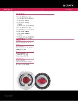 Sony XS-V1642A Specifications preview