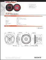 Preview for 1 page of Sony XS-W1621 Marketing Specifications