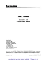 Preview for 3 page of Sorensen MML Series MML-4 Operation And Programming Manual