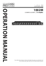 Preview for 1 page of Sound Choice 1002M Operation Manual