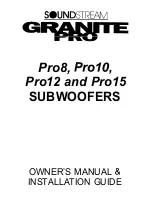 Soundstream Granite Pro10 Owner'S Manual And Installation Manual preview