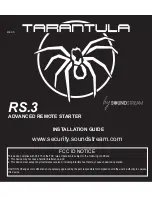 Preview for 1 page of Soundstream TARANTULA RS.3 Installation Manual