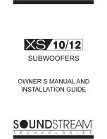 Preview for 1 page of Soundstream XS-10 Owner'S Manual And Installation Manual