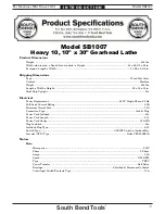 Preview for 9 page of South Bend Tools SB1007 Owner'S Manual