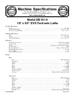 Preview for 86 page of South bend SB1014F  insert Manual Insert