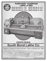 South bend TURN-NADO SB10146PF Owner'S Manual preview