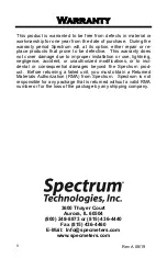 Preview for 8 page of Spectrum 3999 Product Manual