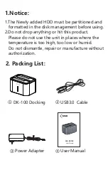 Preview for 2 page of SSK SSK-DK100 User Manual