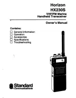 Preview for 1 page of Standard Communications Horizon HX230S Owner'S Manual