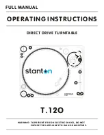 Preview for 1 page of Stanton T.120 Operating Instructions Manual