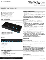 Preview for 1 page of StarTech.com VS222HD4K Quick Install Manual