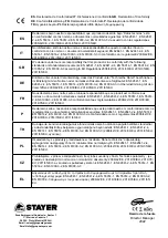 Preview for 2 page of stayer LU 260 CE Operating Instructions Manual