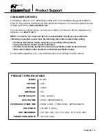 Preview for 17 page of Steamfast SF-295 Owner'S Manual