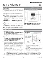 Steamist TSC-250T Installation And Operating Instructions preview