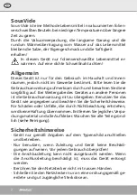 Preview for 2 page of Steba SV 120 Professional Instructions For Use Manual