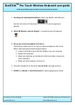 Preview for 2 page of SteriClick Pro Touch Wireless Keyboard Quick Start Manual