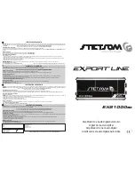 Preview for 1 page of StetSom Export Line EX21000EQ Manual