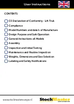 Preview for 2 page of Stockmaster Lift-Truk SM-LT04E User Instructions